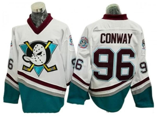 Anaheim Mighty Ducks #96 Charlie Conway White Vintage CCM Jersey by Hockey David