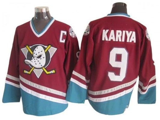 Anaheim Mighty Ducks #9 Paul Kariya Burgundy 2003 Vintage CCM Jersey by Hockey David