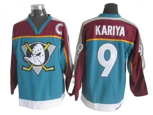 Anaheim Mighty Ducks #9 Paul Kariya Teal 1998 Vintage CCM Jersey (Copy) by Hockey David