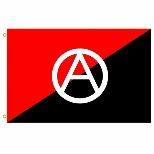 Anarchist Large 3x5 FT Flag A Circle Anarchy Banner Red Black Resist by flagsjustdoit