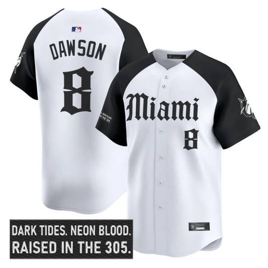 Andre Dawson Jersey #8 Miami Marlins Gothic Vice Edition Stitched by My Store