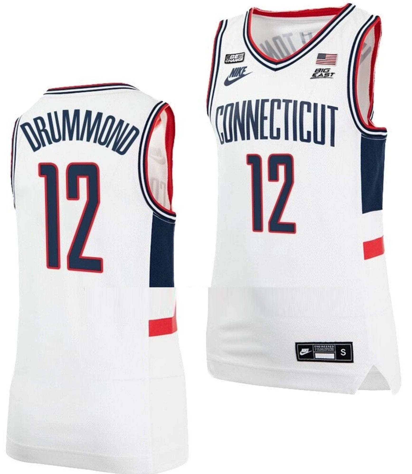 Andre Drummond Jersey UConn Huskies College Basketball Alumni White #12 by My store basketball
