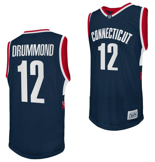 Andre Drummond Jersey UConn Huskies College Basketball Navy Retro #12 by My store basketball