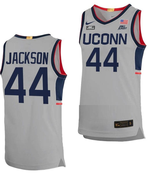 Andre Jackson Jersey UConn Huskies College Basketball Limited Gray #44 by My store basketball