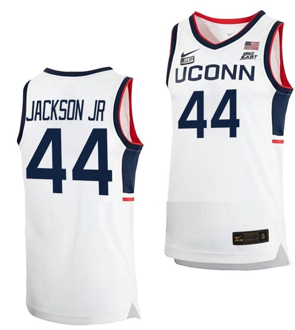 Andre Jackson Jersey UConn Huskies College Basketball White Replica #44 by My store basketball