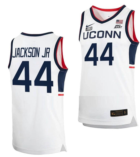 Andre Jackson Jersey UConn Huskies College Basketball White Replica #44 by My store basketball
