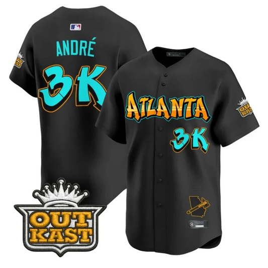 André Jersey #3K Atlanta Braves Graffiti A-Town Edition Stitched Black by My Store