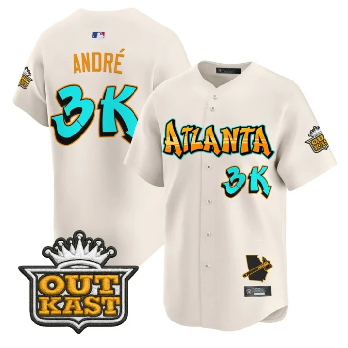 André Jersey #3K Atlanta Braves Graffiti A-Town Edition Stitched Cream by My Store
