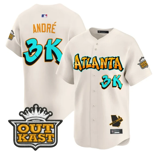 André Jersey #3K Atlanta Braves Graffiti A-Town Edition Stitched Cream by My Store