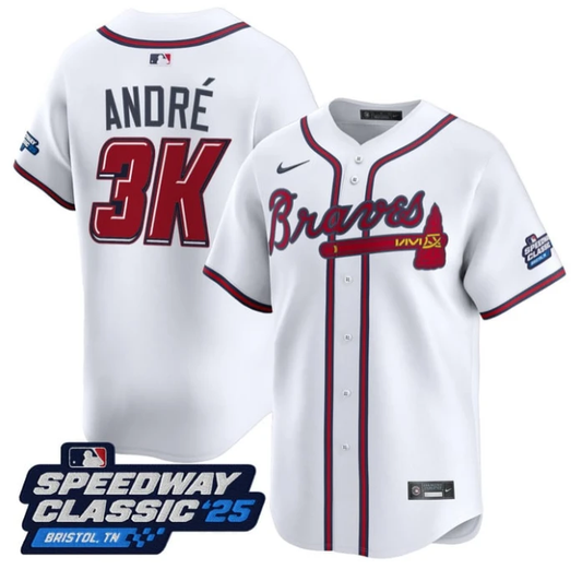 André Jersey #3K Atlanta Braves Speedway Classic Limited Stitched White by My Store
