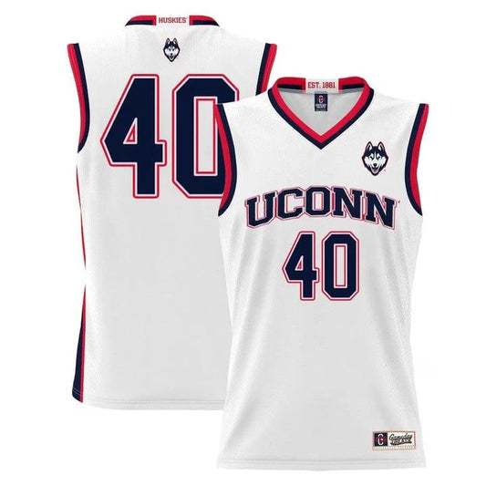 Andre Johnson Jr Jersey UConn Huskies College Basketball White #40 by My store basketball
