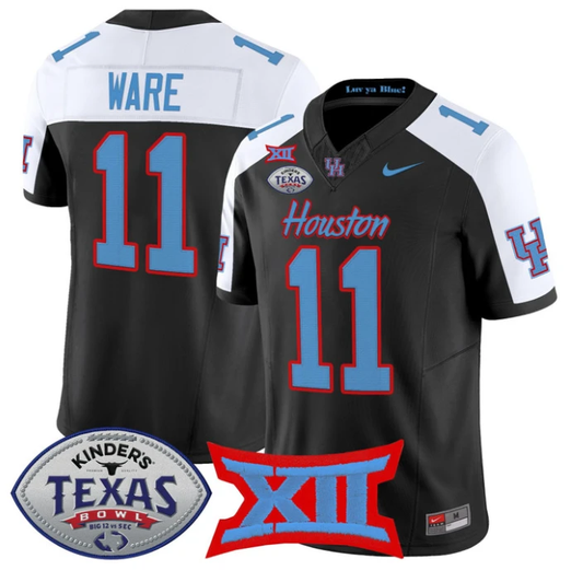 Andre Ware Jersey #11 Houston Cougars 2025 Texas Bowl Patch Stitched Black Alternate by NCAA Football Jersey