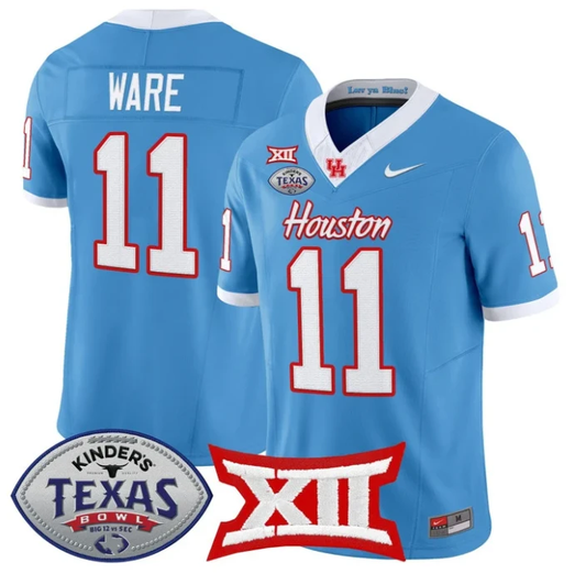 Andre Ware Jersey #11 Houston Cougars 2025 Texas Bowl Patch Stitched Blue by NCAA Football Jersey