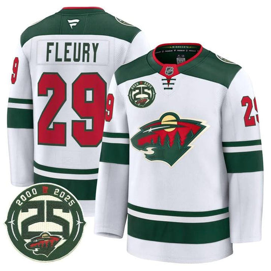 Andre Fleury Jersey #29 Minnesota Wild 25th Anniversary Patch Stitched by Hockey David