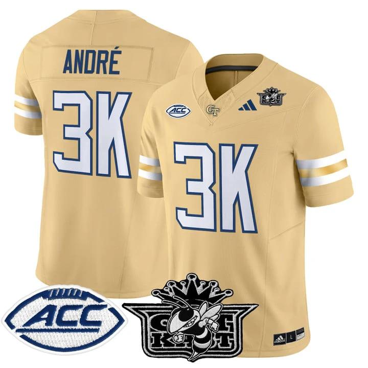 André Jersey #3K Outkast Georgia Tech Yellow Jackets 2025 Stitched by My Store NCAA Football Jerseys