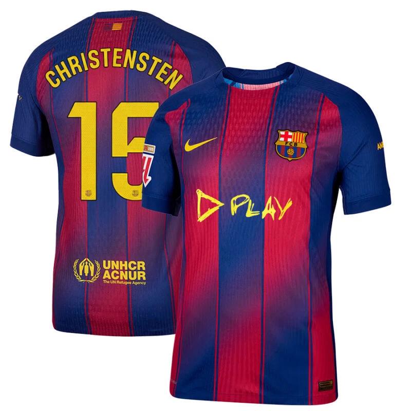 Andreas Christensen #15 FC Barcelona x Ed Sheeran 2025-26 Home Match Jersey – Red blue by Soccer Jersey