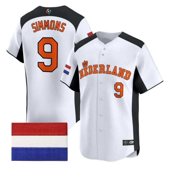 Andrelton Simmons Jersey #9 Team Netherlands 2026 World Baseball by My Store