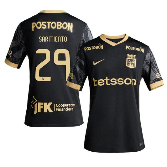 Andres Sarmiento 29 Atletico Nacional 2025- 26 Away Men Jersey-Black by Soccer Jersey