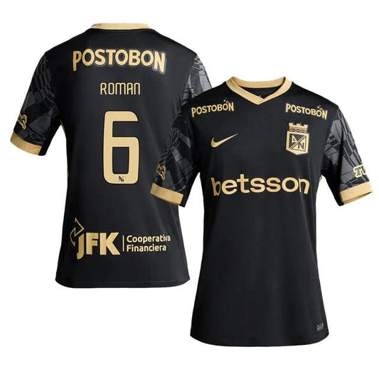 Andrés Felipe Román 6 Atlético Nacional 2025-26 Away Men Jersey – Black by Soccer Jersey