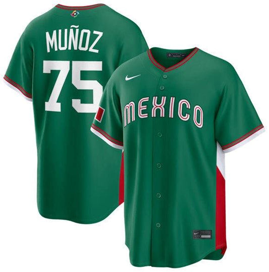 Andrés Muñoz Jersey #75 Mexico Team 2026 World Baseball Classic Stitched Green by My Store