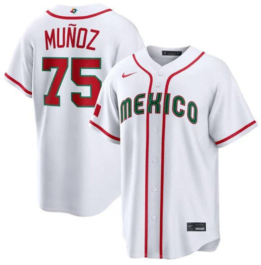 Andrés Muñoz Jersey #75 Mexico Team 2026 World Baseball Classic Stitched White by My Store