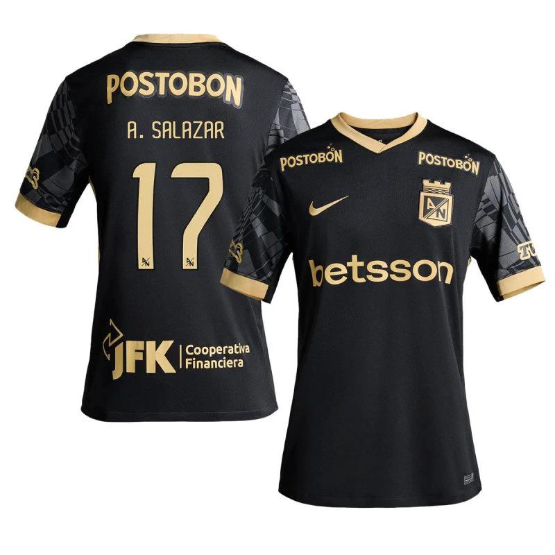 Andrés Salazar 17 Atlético Nacional 2025-26 Away Men Jersey – Black by Soccer Jersey