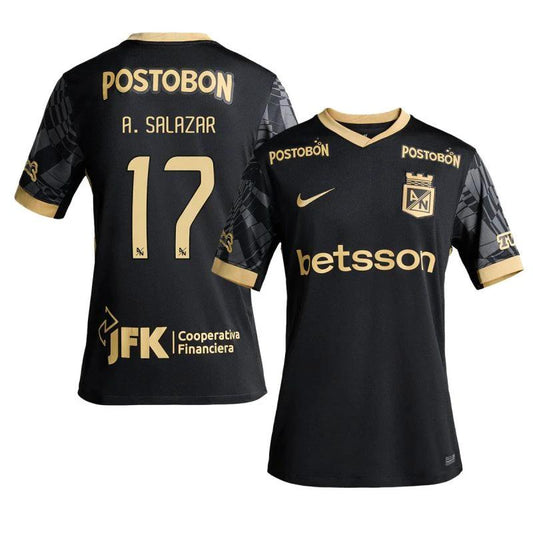 Andrés Salazar 17 Atlético Nacional 2025-26 Away Men Jersey – Black by Soccer Jersey