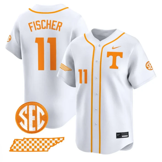 Andrew Fischer Jersey #11 Tennessee Vols 2025 Premier Limited Stitched White by My Store