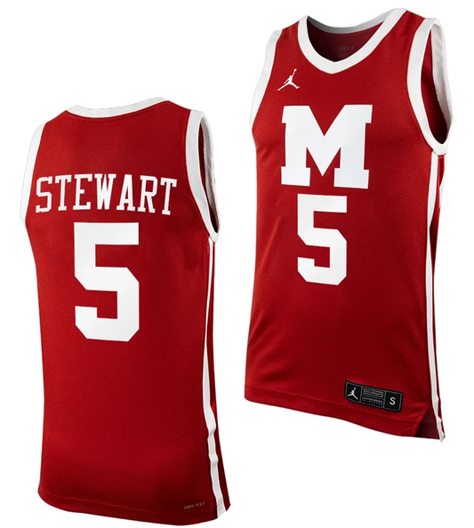 Andrew Stewart Jersey #5 Morehouse College Tigers Replica Basketball Uniform Maroon by My store basketball