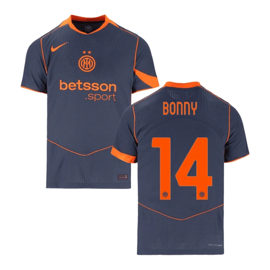 Ange-Yoan Bonny 14 Inter Milan 2025-26 Third Match Jersey – Gray by Soccer Jersey