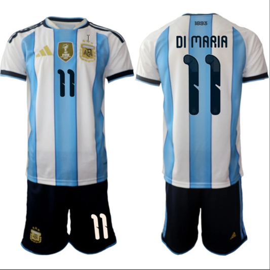 Ángel Fabián Di María Jersey #11 Argentina 2025-26 White Blue Home Soccer Suit by Soccer Jersey