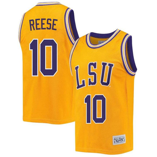 Angel Reese Jersey LSU Tigers Basketball 2023 NCAA College Retro Gold #10 by My store basketball