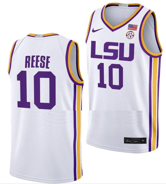 Angel Reese Jersey LSU Tigers College Basketball White #10 by My store basketball