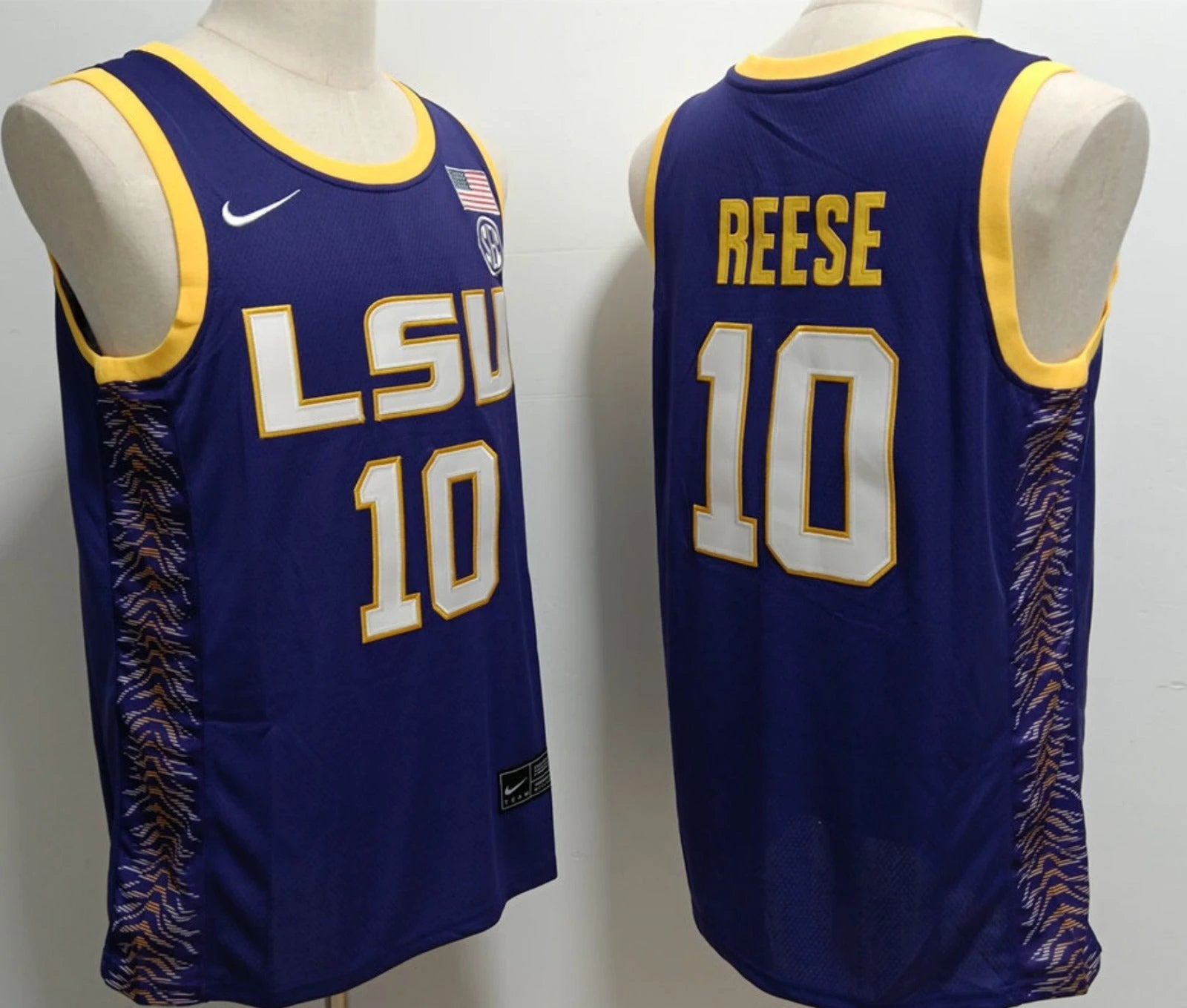 Angel Reese Jersey #10 Lsu Tigers College Basketball Stitched White by My store basketball