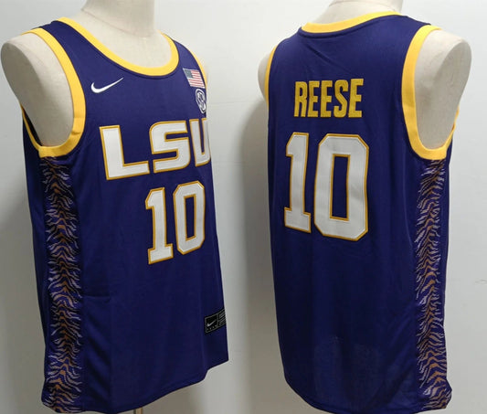 Angel Reese Jersey #10 Lsu Tigers College Basketball Stitched Purple by My store basketball