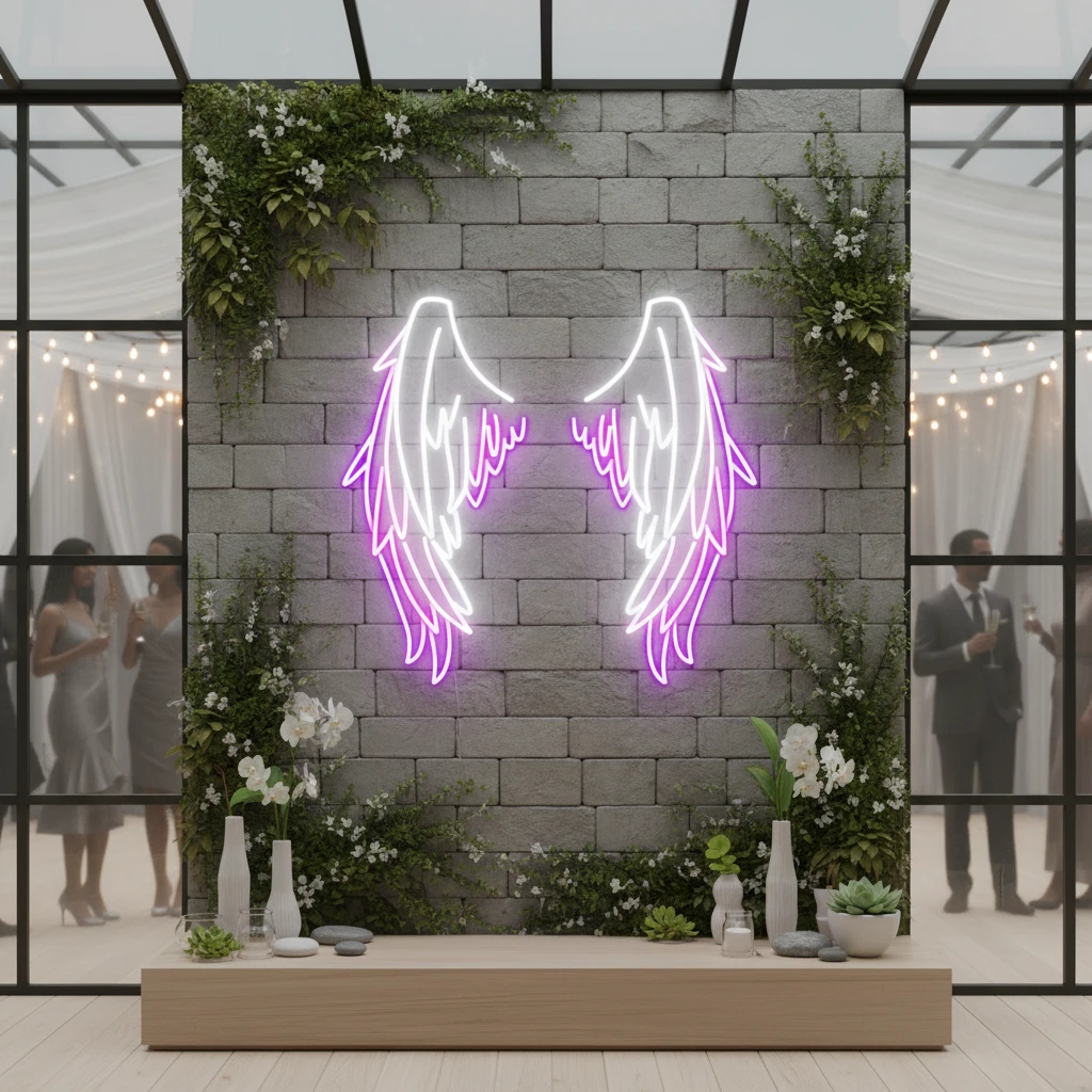 Angel Wing Neon Sign Custom Handmade Art Neon Light by Neonchics