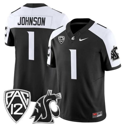 Angel Johnson Jersey #1 Washington State Cougars 2025 Vapor Limited Stitched by My Store NCAA Football Jerseys