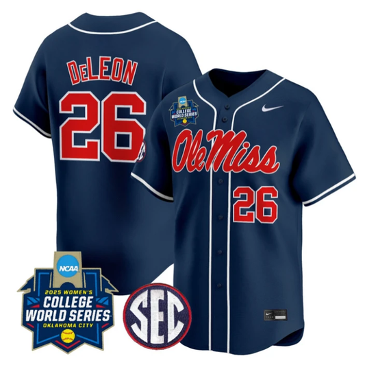 Angelina DeLeon Jersey #26 Ole Miss Rebels Softball 2025 World Series Navy by My Store