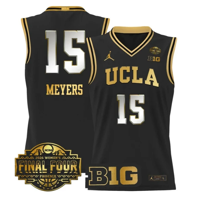 Ann Meyers Jersey #15 UCLA Bruins 2026 Final Four Patch Stitched Black Gold by My store basketball