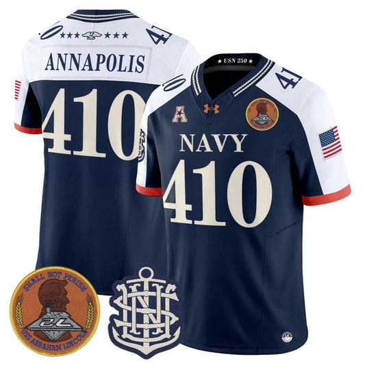 Annapolis Jersey #410 Navy Midshipmen 250th Anniversary Limited Stitched by My Store NCAA Football Jerseys