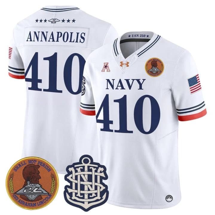Annapolis Jersey #410 Navy Midshipmen 250th Anniversary Limited Stitched by My Store NCAA Football Jerseys