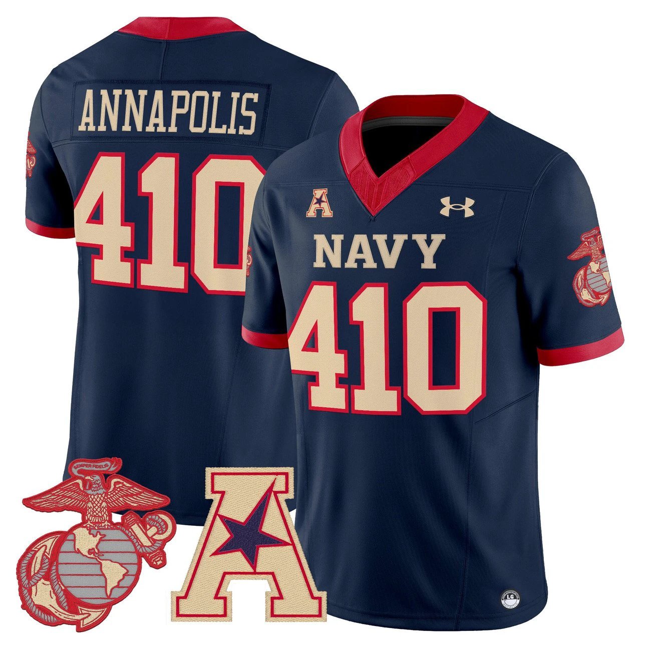 Annapolis Jersey #410 Navy Midshipmen Vapor USMC Premier Stitched by My Store NCAA Football Jerseys