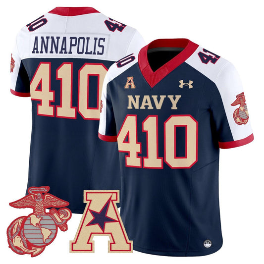 Annapolis Jersey #410 Navy Midshipmen Vapor USMC Premier Stitched by My Store NCAA Football Jerseys
