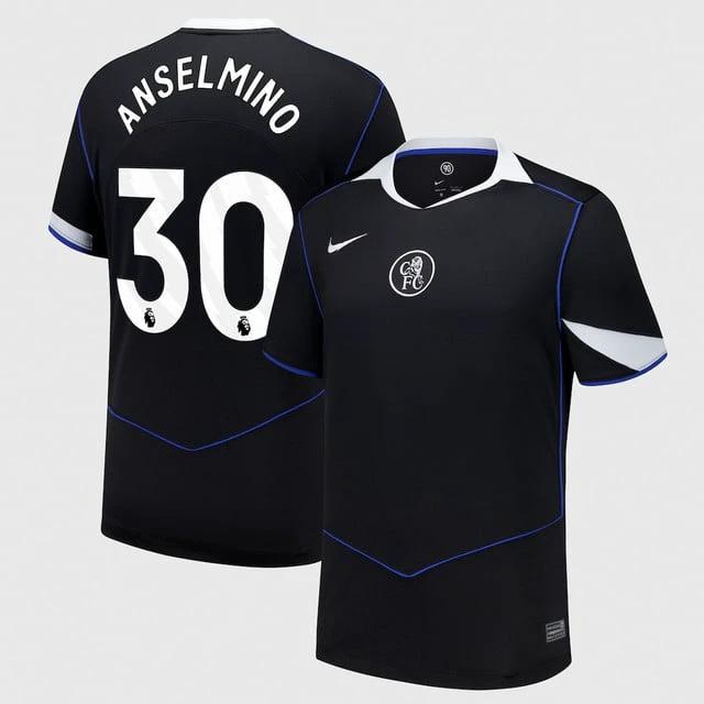 Anselmino 30 Chelsea 2025-26 Third Match Jersey – Black by Soccer Jersey