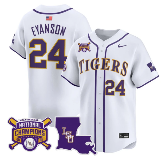 Anthony Eyanson Jersey #24 LSU Tigers 2025 World Series Champions Stitched White by My Store