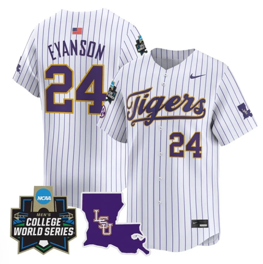 Anthony Eyanson Jersey #24 LSU Tigers 2025 World Series Stitched Pinstripe by My Store