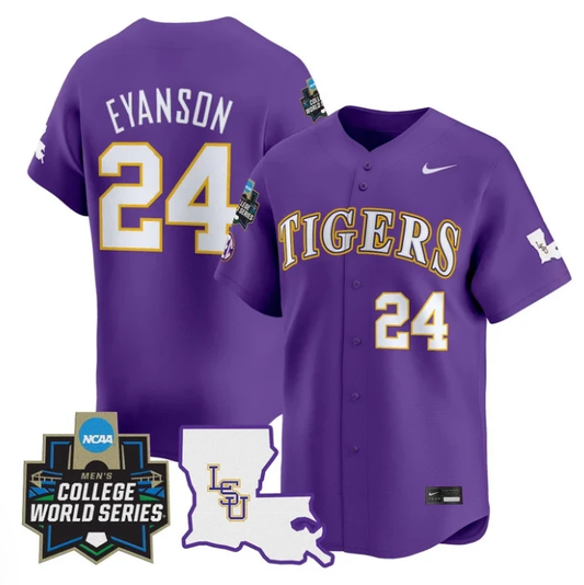 Anthony Eyanson Jersey #24 LSU Tigers 2025 World Series Stitched Purple by My Store