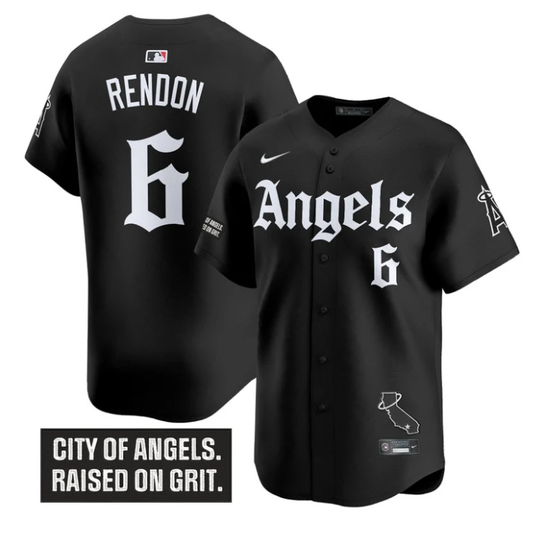 Anthony Rendon Jersey #6 Los Angeles Angels Gothic Halo Edition Stitched Black by My Store