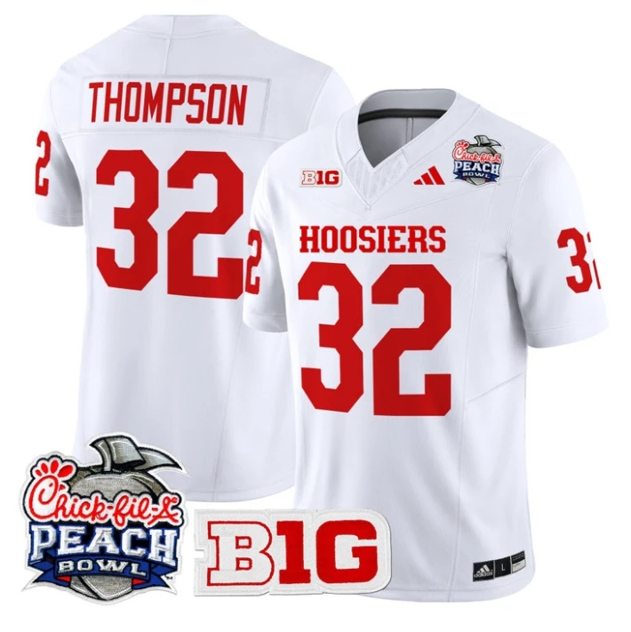 Anthony Thompson Jersey #32 Indiana Hoosiers 2026 Peach Bowl Stitched White by NCAA Football Jersey
