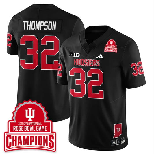 Anthony Thompson Jersey #32 Indiana Hoosiers 2026 Rose Bowl Game Champions Black by NCAA Football Jersey
